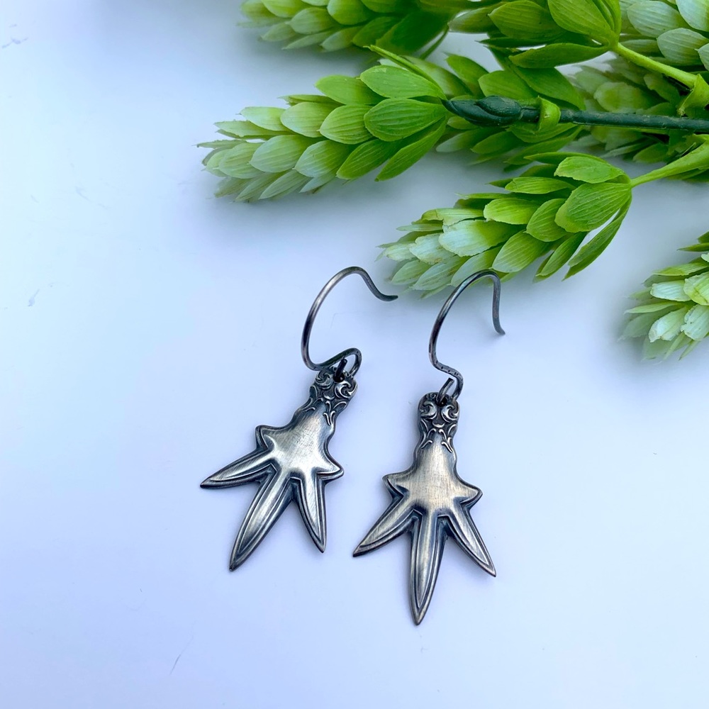 Sterling Earrings Silver Claw Antique Spoon Jewelry